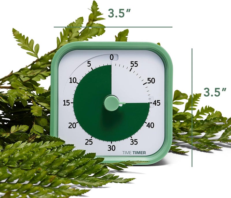 Time Timer Home MOD - 60 Minute Kids Visual Timer Home Edition - for Homeschool Supplies Study Tool, Timer for Kids Desk, Office Desk and Meetings with Silent Operation (Fern Green) - Image 3